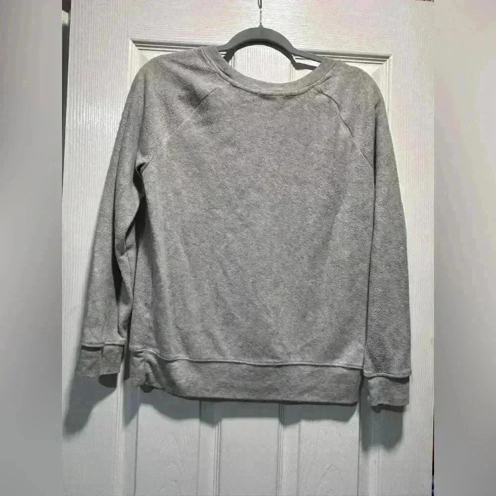 Grayson/Thread Grey Christmas Santa Sweatshirt Medium Cozy Holiday Graphic Funny - Picture 2 of 9